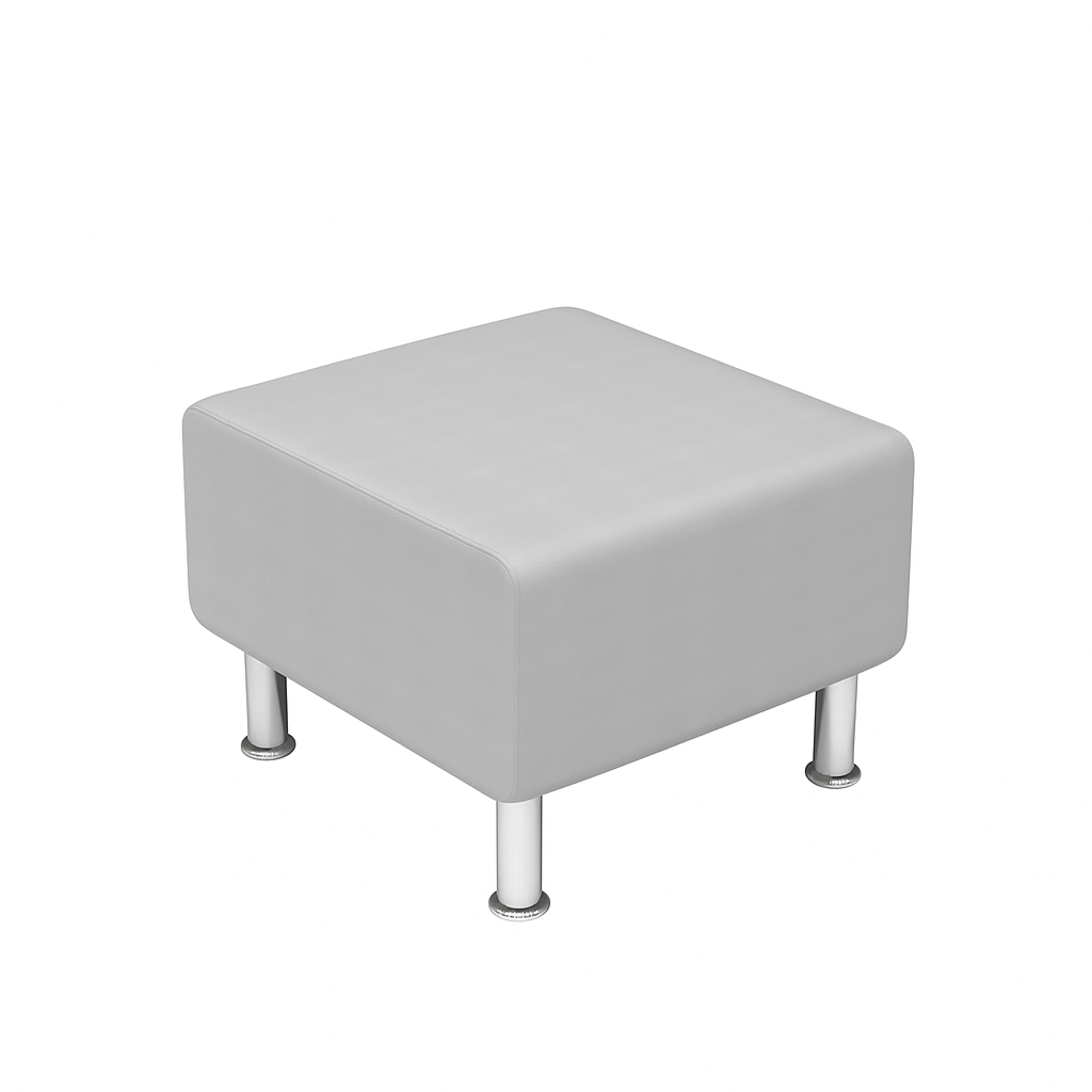 Офісний диван-пуф, матеріал - еко-шкіра, на хромованих ніжках, ЛЕЛЕКА, 650х650х450 мм.